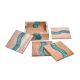 Handmade Green Epoxy River and Acacia Wood Wood Set of 4 Decorative Table Coasters with Cover